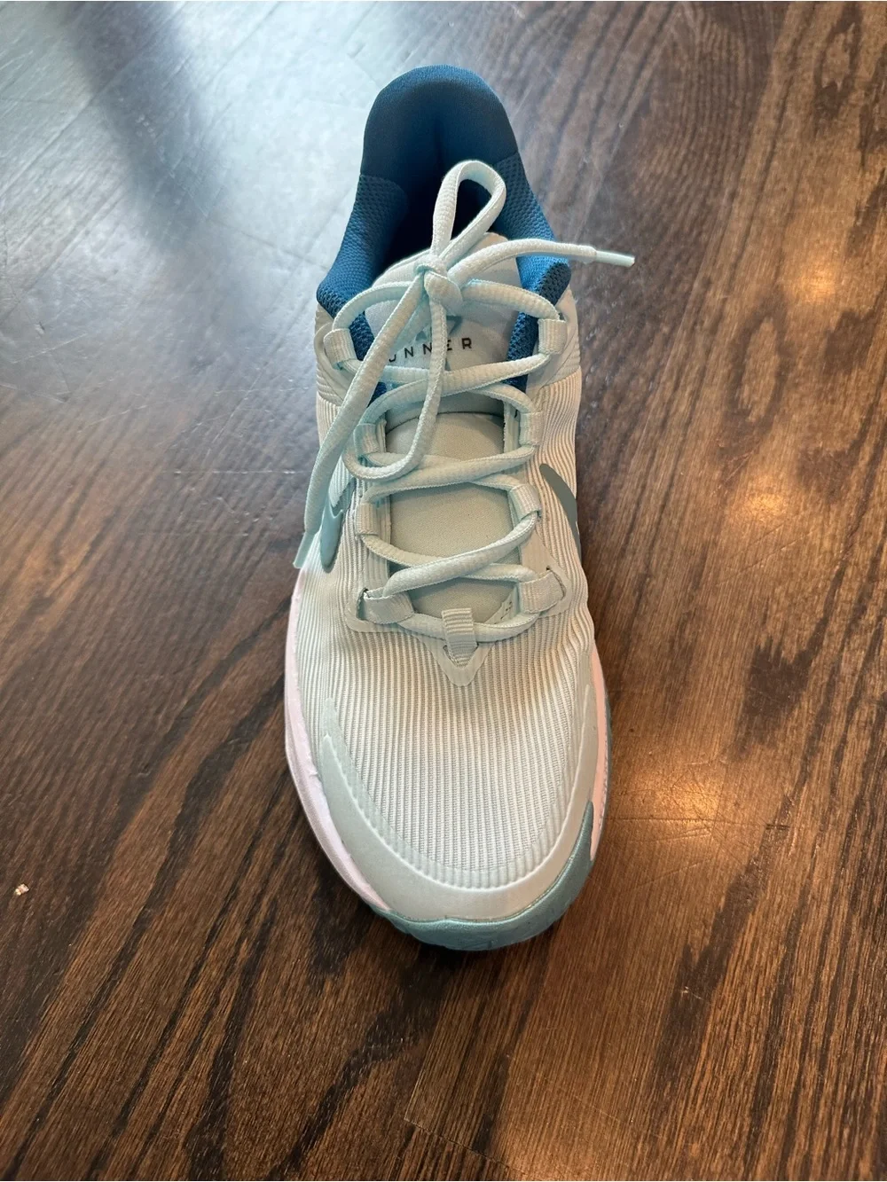Nike Kids Athletic Sneakers - White & Teal Blue